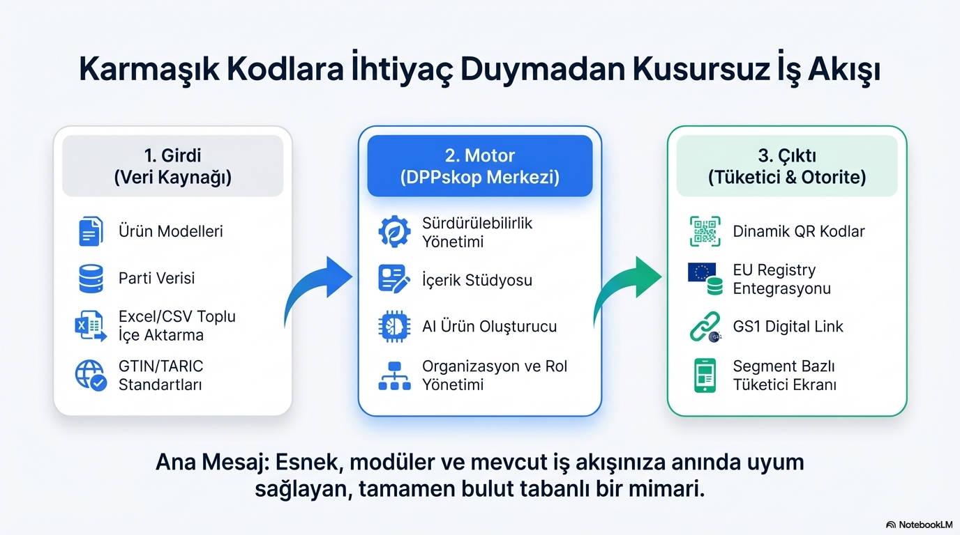 DPPskop İş Akışı — Girdi, Motor, Çıktı